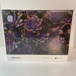 Better‎ Co 1000 Piece Purple Succulents Plants Jigsaw Puzzle 27.5x20" Sealed New